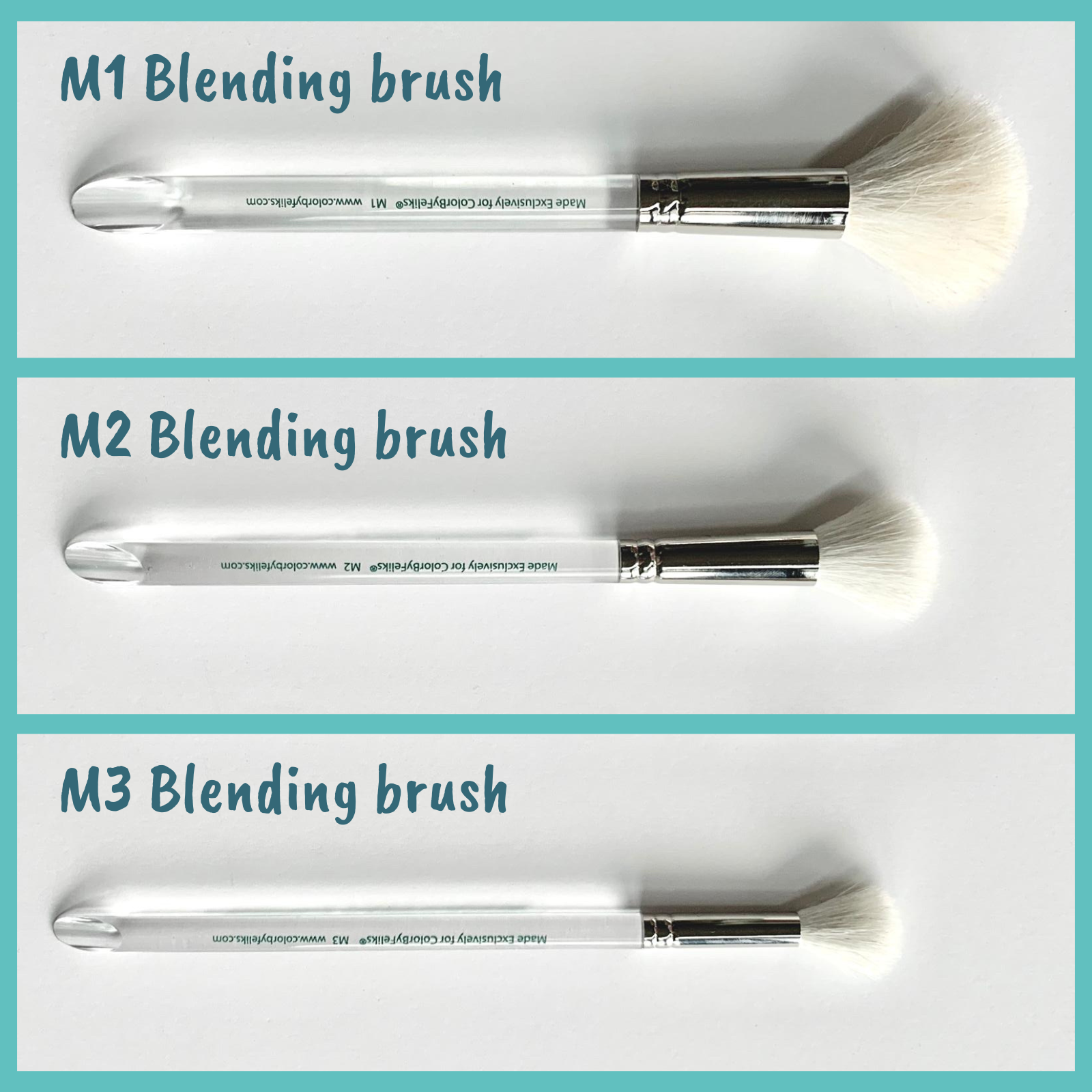 ColorByFeliks 3-piece Goat Hair Blending Brush Set M1, M2, M3