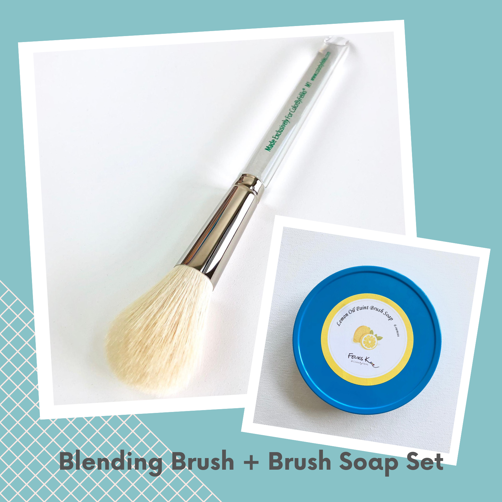 M1 Goat Hair Blending Brush + Handmade Brush Soaps SET – ColorByFeliks