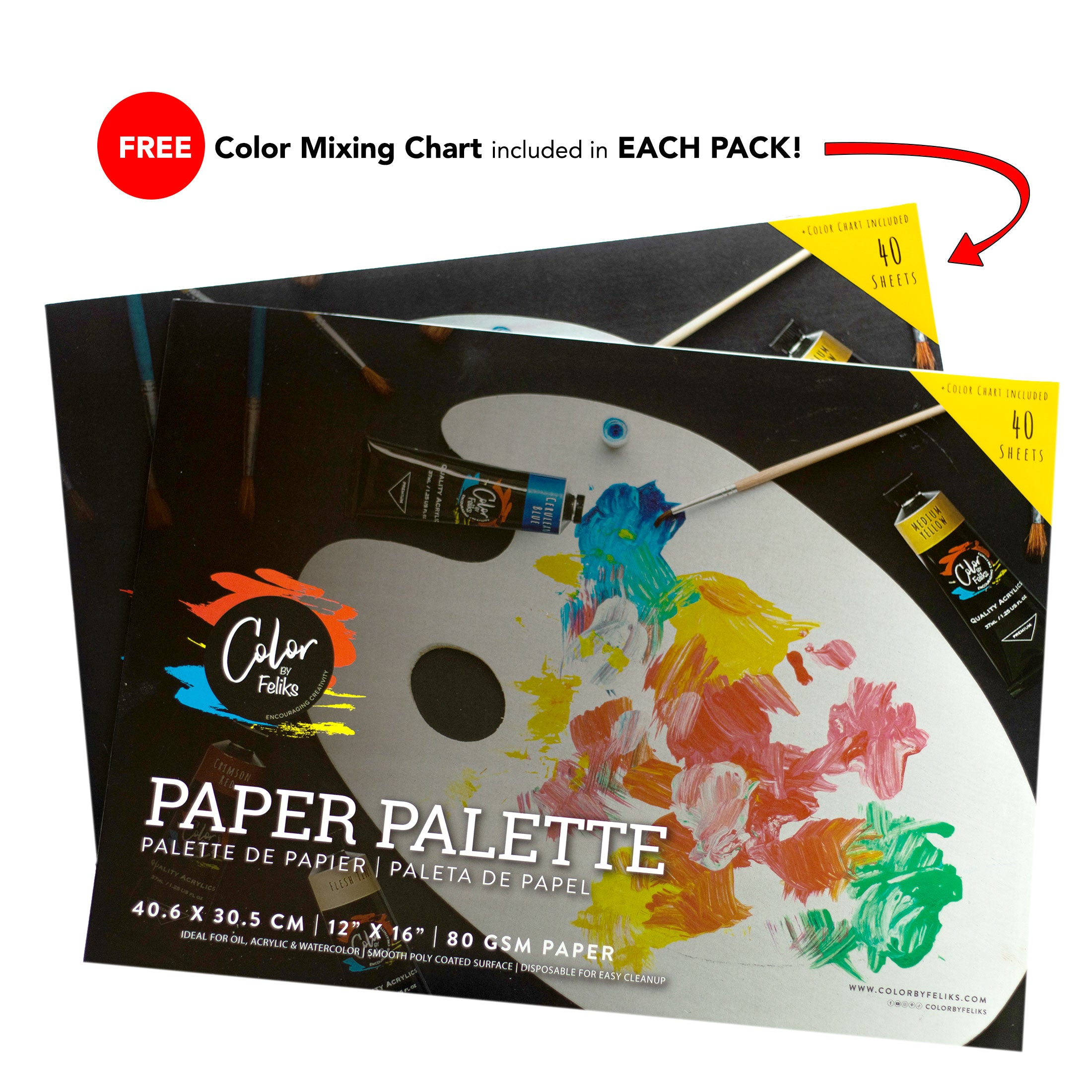 Disposable Artist Tear Off Palette Paper Oil Acrylic Tear-Off Pad Paint  Sheets