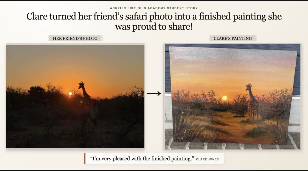 Clare Jones's safari reference and finished painting