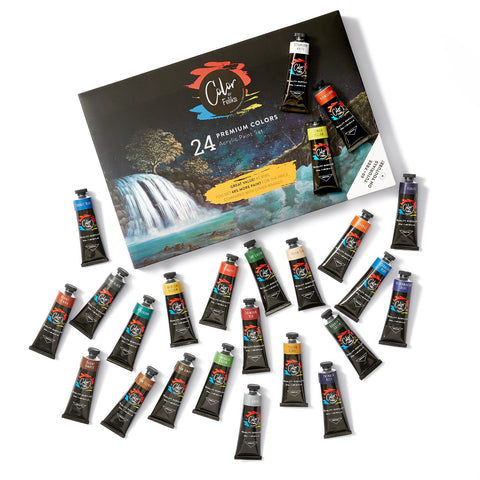 ColorByFeliks Acrylic Paint Set, 24 Large Tubes -37 mL, 1.25 oz