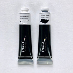 Feliks K. Fine Artist's Acrylic Paints (Carbon Black + Titanium White)
