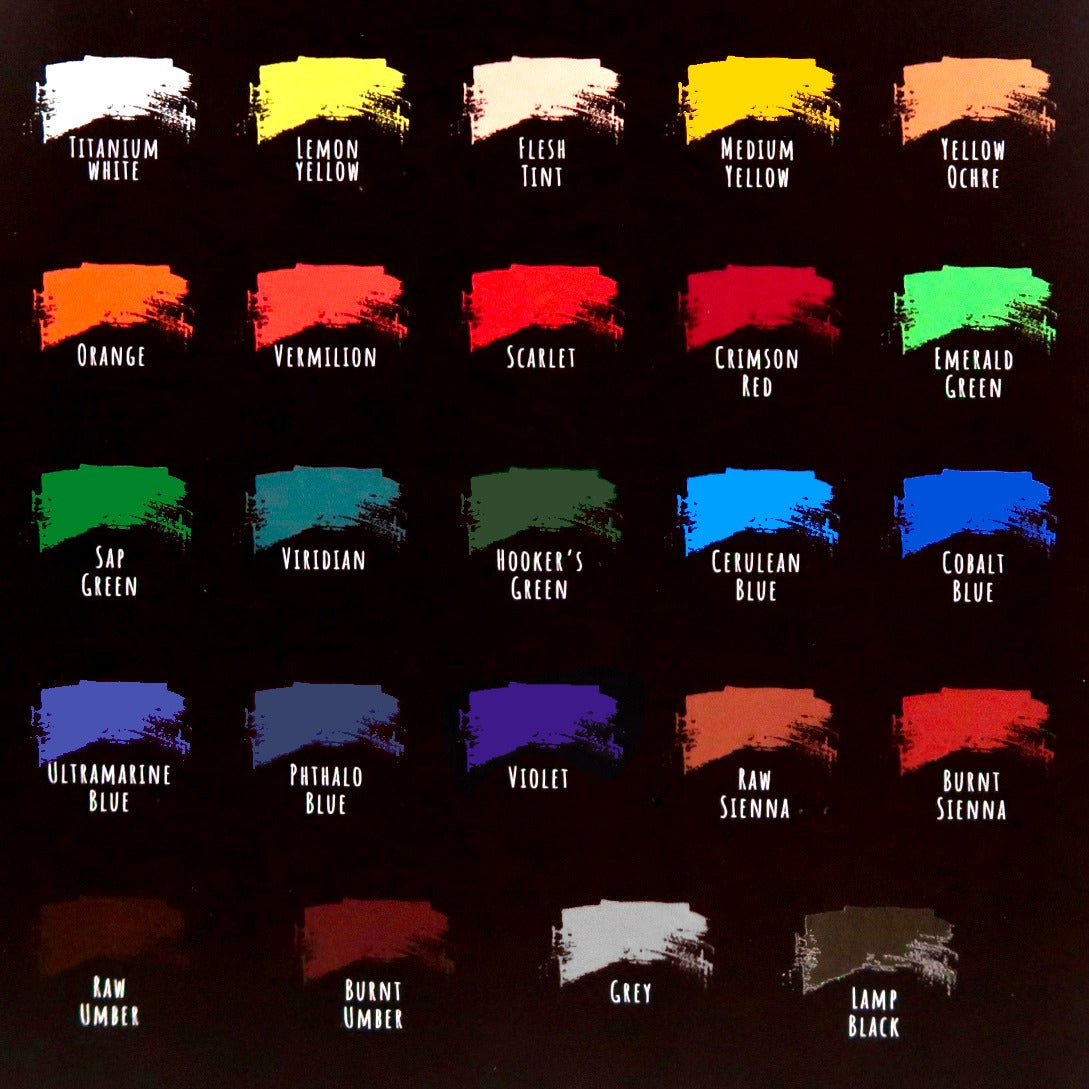 Acrylic Paint Large Tubes Set Painter Colour Color Pictures Kit 18 x 21ml